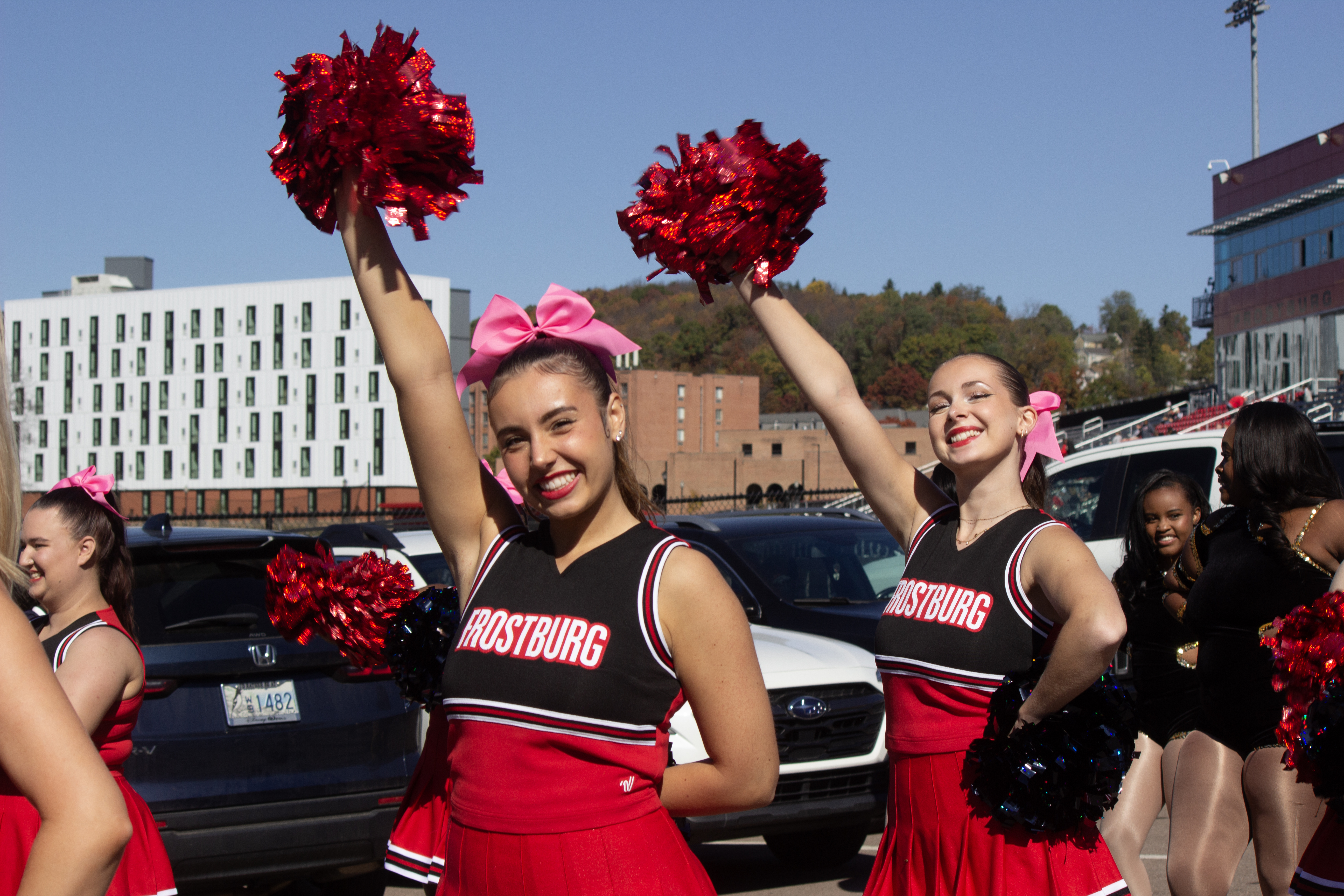 cheering at homecoming